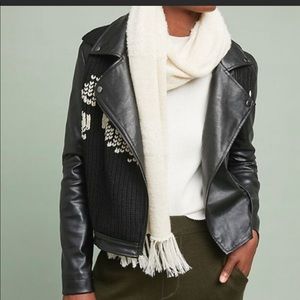 ETT:TWA by Anthropologie Faux Leather motojacket L